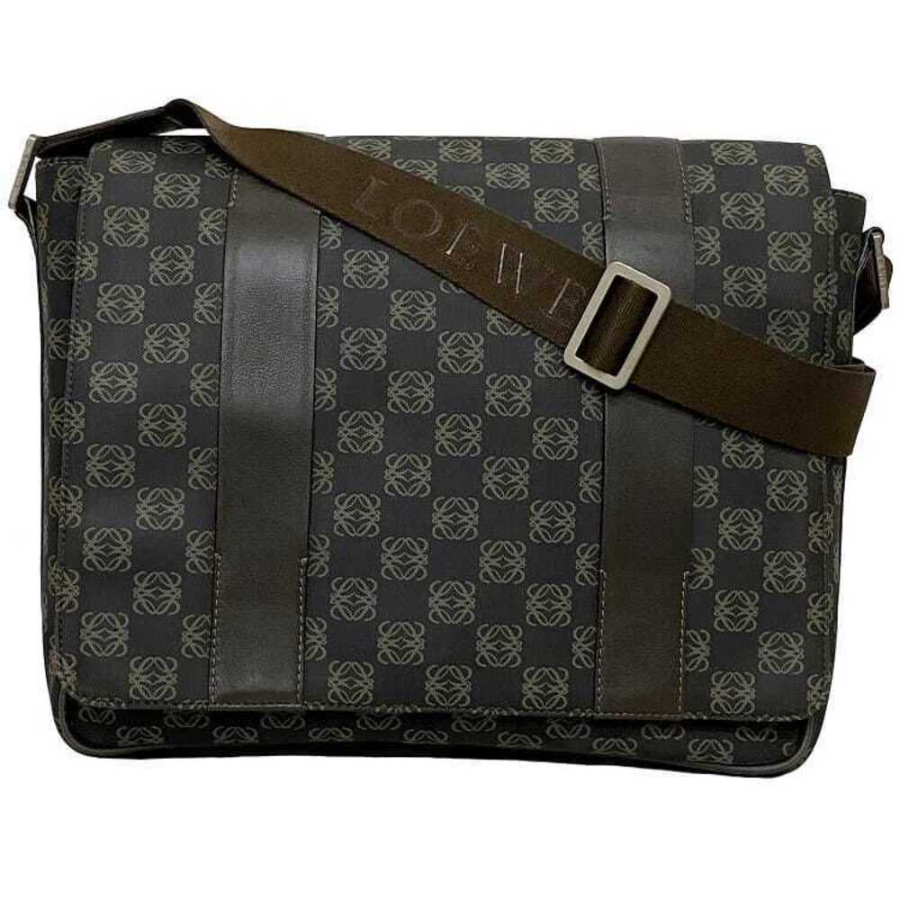 Loewe Messenger Bag Gray Brown Anagram Logo All over Crossbody Flap